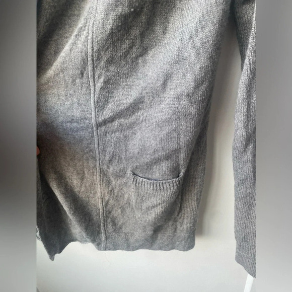 J Crew gray slouchy open cardigan with pockets size large - Picture 3 of 7
